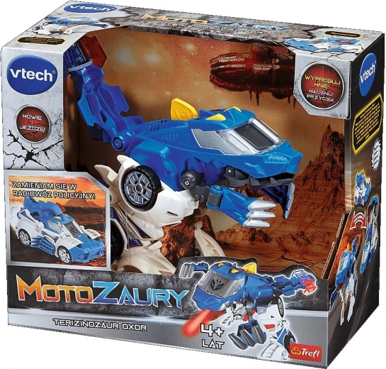 VTech Motozaury Thérizinosaure Oxor – jouet interactif 2-en-1 voiture de police