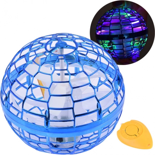 Boule volante UFO avec LED et contrôle par la main – Bleu