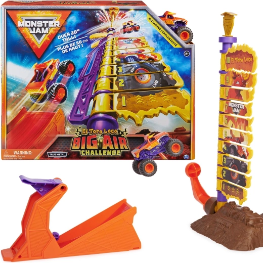 Monster Jam El Toro Loco Big Air Challenge rampe avec lanceur et voiture