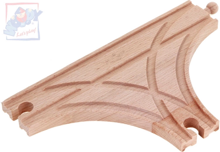 Aiguillage en bois en T WOODY pour circuit de train