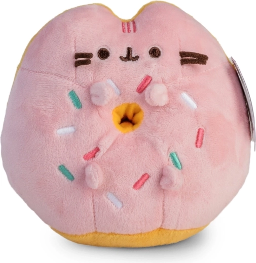 Pusheen beignet rose – petit coussin en peluche 14 cm