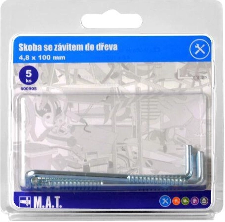 Cavalier à vis pour bois 100 × 4,8 mm, galvanisé (5 pcs)