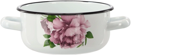 Casserole émaillée 1,5 l avec poignées Laura pivoine, 16 cm