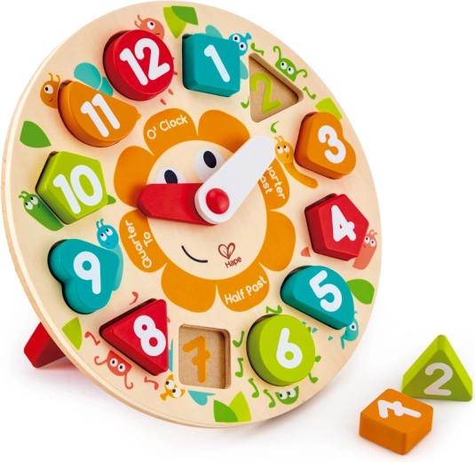 Horloge puzzle en bois pour enfants avec support