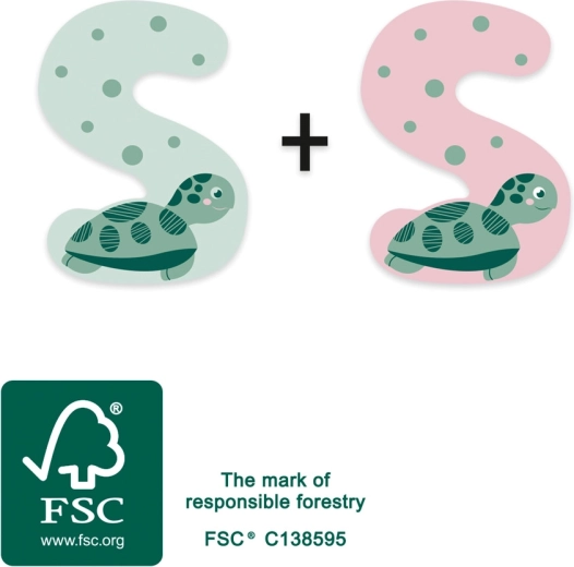 small foot lettre en bois S avec tortue - 1 pièce