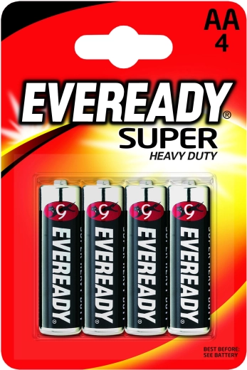 Piles AA Energizer Eveready Super Heavy Duty 1,5 V, lot de 4