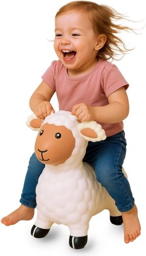 Mouton sauteur HoppyDoo blanc avec pompe