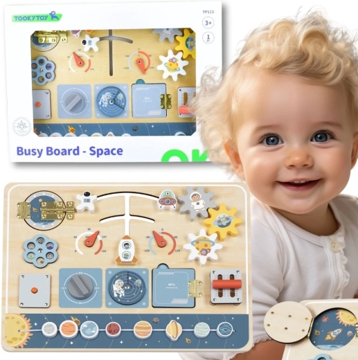 Planche d’activités Montessori en bois Espace de Tooky Toy