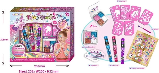 Studio de tatouage avec décorations Licorne – kit créatif pour enfants