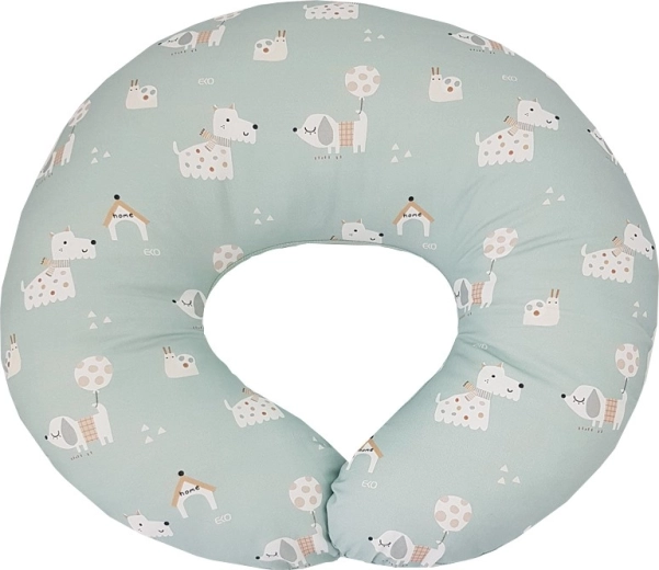 Petit coussin d’allaitement EKO Velvet Dogs Mint 60 × 60 cm