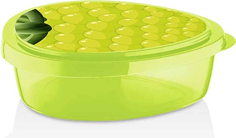 Boîte à collation 19,5 × 16 × 6 cm avec motif de raisins – plastique vert