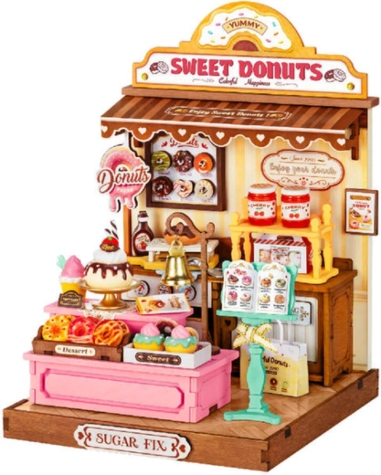 RoboTime maquette de maisonnette – boutique de donuts en 3D (puzzle en bois)