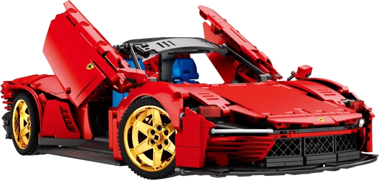 Ensemble de blocs de construction voiture de sport rouge
