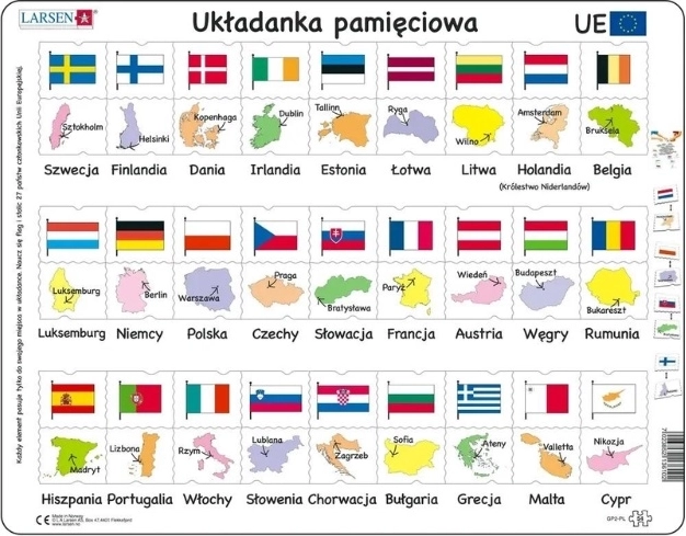 Larsen Unia Europa – puzzle éducatif des drapeaux d’Europe