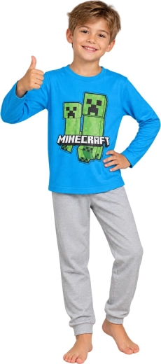 Pyjama pour enfant Minecraft bleu-gris