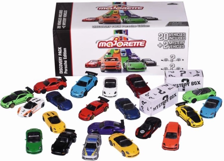 Set de petites voitures PORSCHE Discovery 1:64 (20 + 2 surprises)