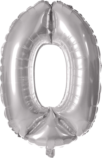 Ballon en feuille chiffre 0 30 cm argenté TORO