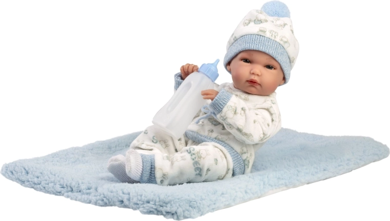 Llorens New Born petit garçon – poupée bébé réaliste pour le bain 35 cm