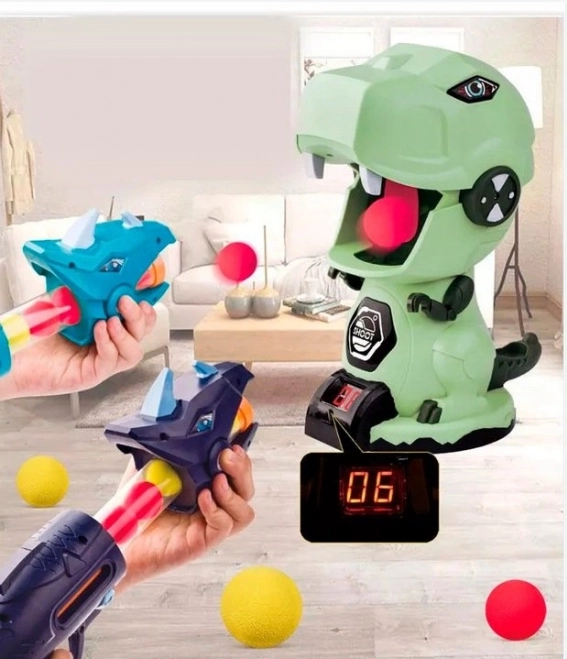 Jeu interactif de tir sur dinosaure avec pistolets et balles