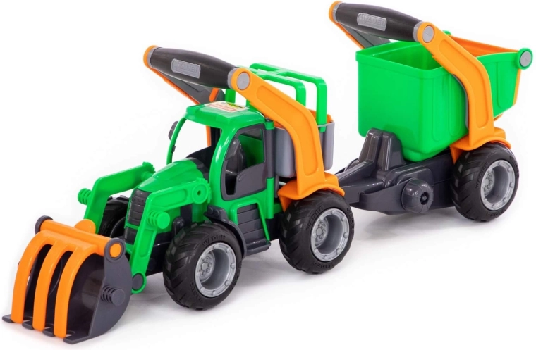 Tracteur GripTruck avec chargeur frontal et remorque
