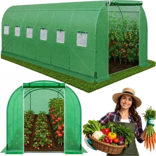 Tunnel de jardin en film PRO 10 × 3 × 2 m (30 m²) avec UV12, structure en acier 25 mm