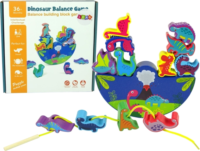 Jeu d’équilibre en bois Dinosaur Balance pour enfants