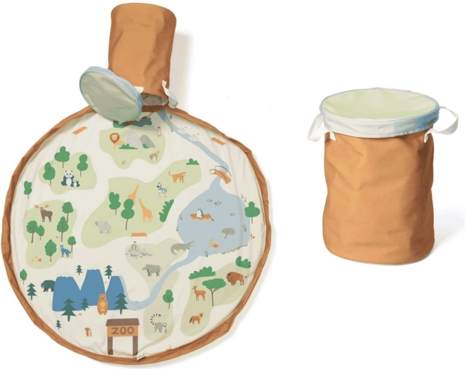 Panier à jouets Play&Go avec tapis de jeu Zoo