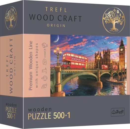 Puzzle TREFL Wood Craft Origin palais de Westminster avec Big Ben 501 pièces