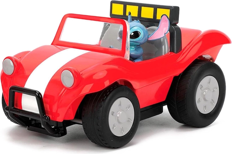 Buggy sportif avec Stitch au volant