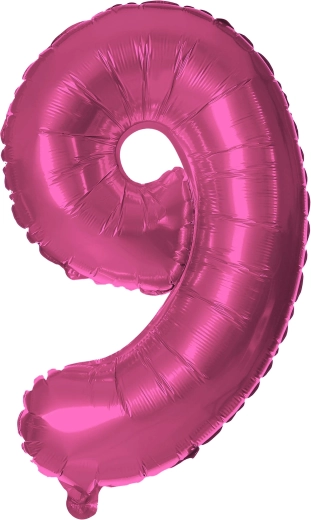 Ballon en feuille chiffre 9 rose 30 cm TORO