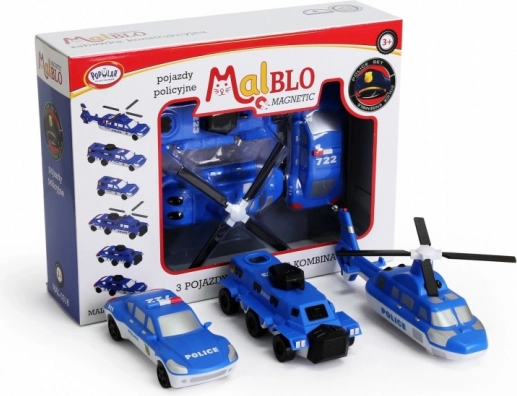 Véhicules de police magnétiques MalBlo – kit de construction créatif pour enfants