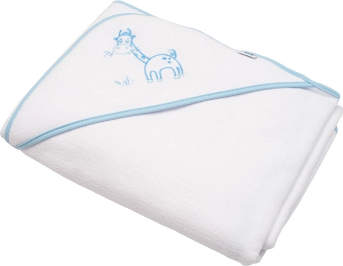 Serviette de bain enfant en éponge avec capuche New Baby Girafe 100 × 100 cm blanche