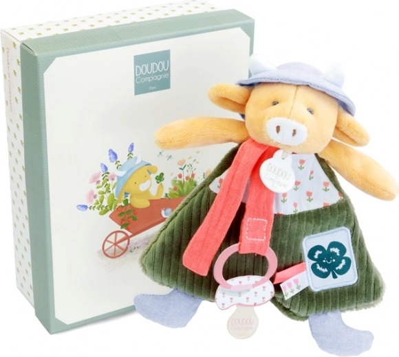 Vache en peluche Aneth avec attache-tétine 19 cm