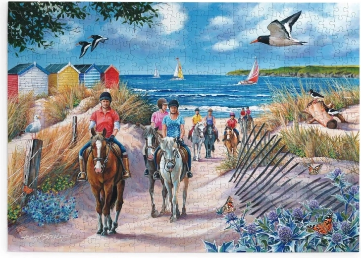 House of Puzzles Petits chevaux au bord de la mer – puzzle de 500 grandes pièces