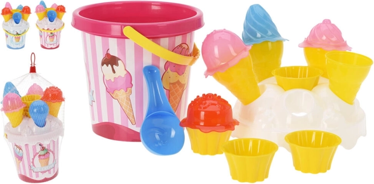 Ensemble de plage pour enfants Seau Glace avec accessoires, assortiment de couleurs