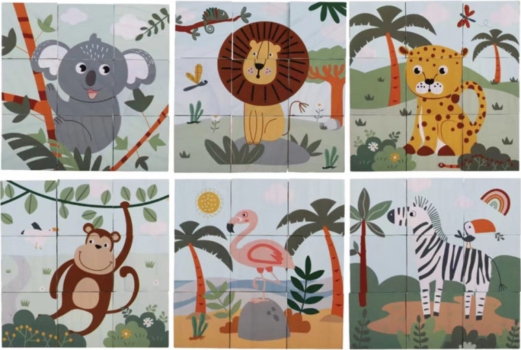blocs en bois safari 2kids toys