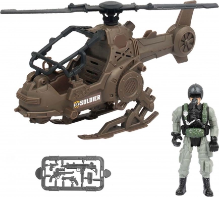 Hélicoptère militaire avec pilote 23 cm