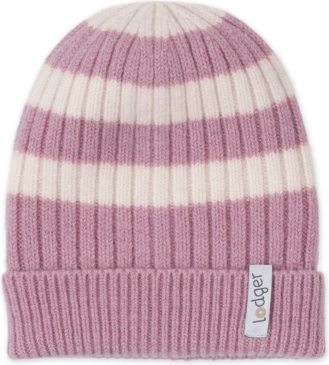 Bonnet Lodger merino Stripe mauve 0–3 mois