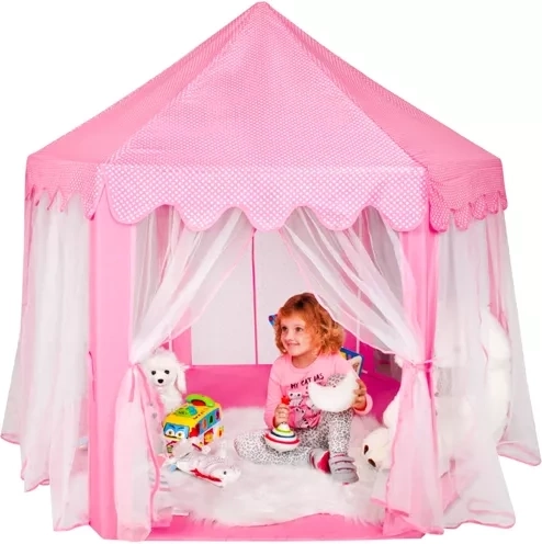 Tente pour enfants rose Kruzzel – palais féerique pour la maison et le jardin