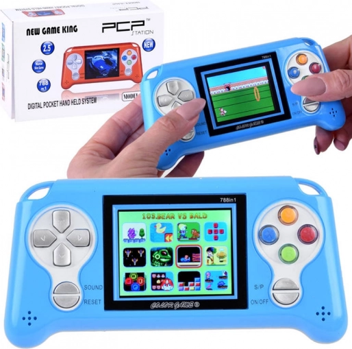 Console de jeu de poche avec 70 jeux – Bleu