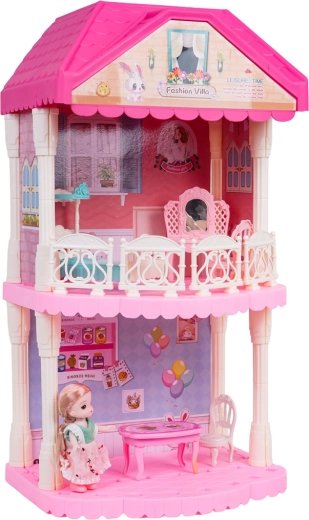 Villa colorée avec poupée