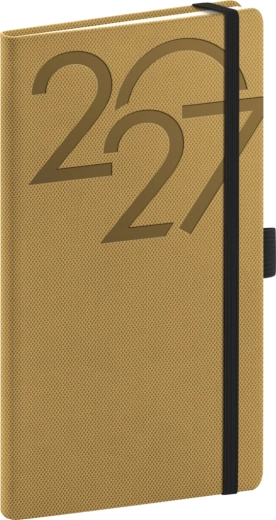 Agenda de poche Notique Ajax 2027 doré 9 × 15,5 cm