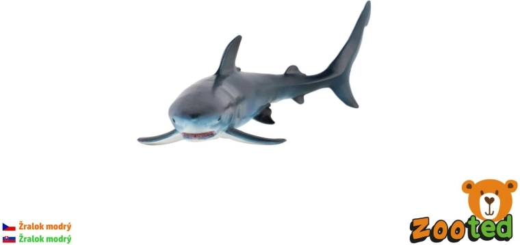 Figurine en plastique de requin bleu de 15 cm