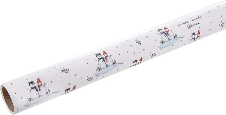Papier cadeau Bonhomme de neige en rouleau 500 × 70 cm