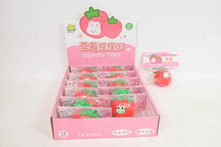 Balle antistress à presser fraise (12 pcs)