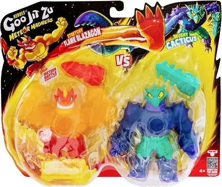 Heroes of Goo Jit Zu Meteor Madness – Flame Blazagon vs. Mushy Cacticus (lot de 2)