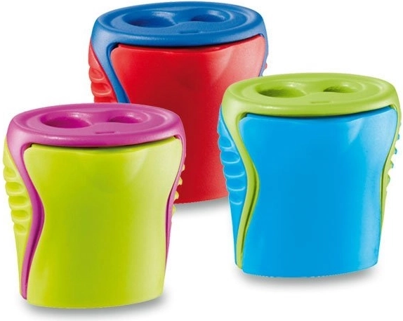 Taille-crayon double avec réservoir MAPED Boogy – assortiment de couleurs