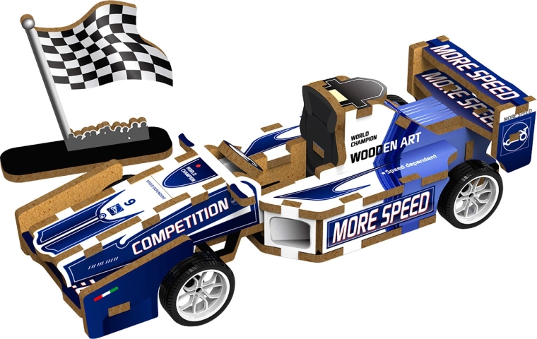 2Kids Toys puzzle 3D en bois – formule de course
