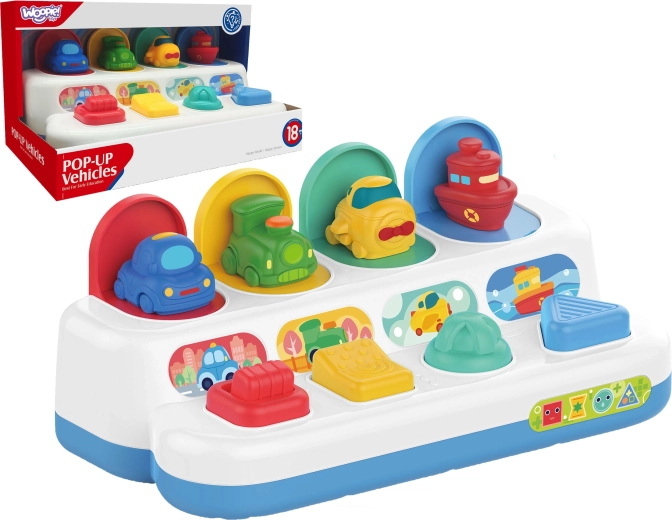 Jouet éducatif Woopie Baby avec véhicules pop-up