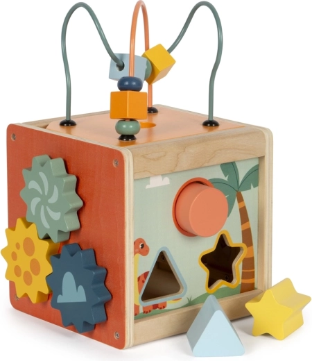 Cube en Bois Moteur Dino